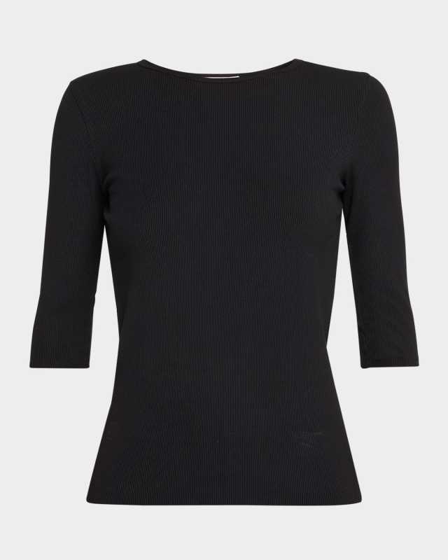 Elbow-Sleeve Crewneck Tee
